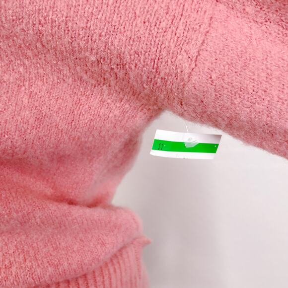 WAYF Mock Neck Tie Long Sleeve Pullover Soft Wool Sweater Blush Pink size XS NEW - Picture 8 of 12